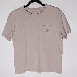 Carhartt Light Pink Crew Neck Short Sleeve Pocket Tee M